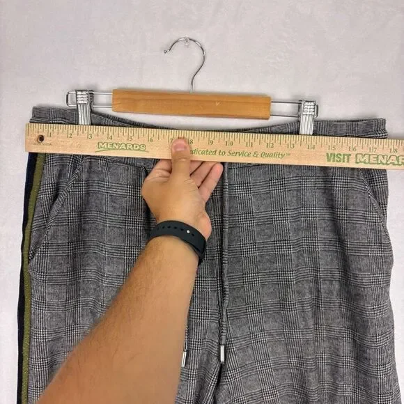 Maeve by Anthropologie Black Plaid with Sparkle Striped Side Pants Size Large - Picture 4 of 12